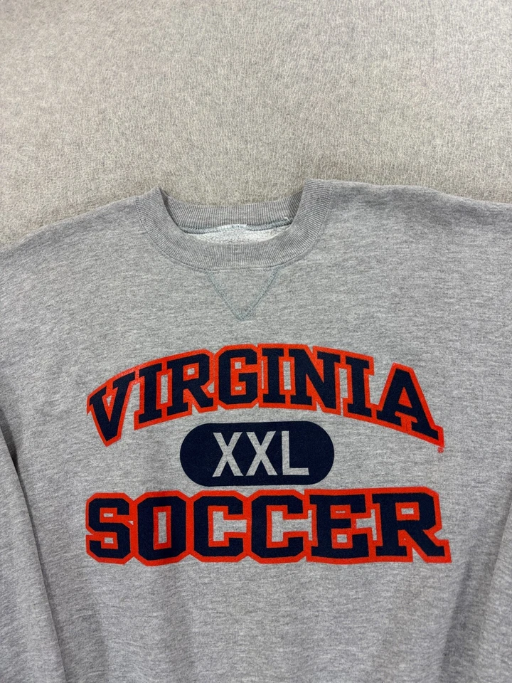 Virginia Cavaliers Authentic Team Issue SOCCER Crew Sweatshirt (Men's XL) Gray - Image 2 of 4