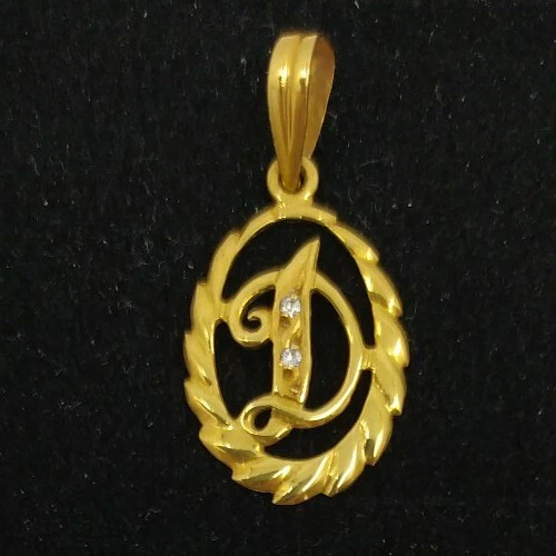 Pendant Gold 18k 750 Mls . Initial Letter Name Letter D With