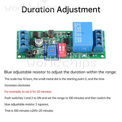 DC 4-30V Power Adjustable Delay Relay Timer Control Module 4 Gear Delay Switch - Picture 10 of 20