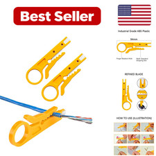 Mini Wire Stripper 3 Pack Network Punch Down Cutter - Yellow Plastic - For Home