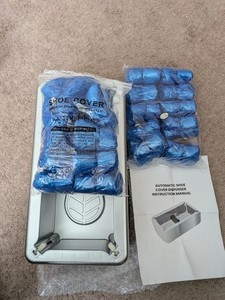 Shoe Cover Dispenser Fits Most Shoe Sizes with  Disposable Plastic Covers