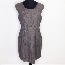 Alice & Olivia gray linen blend sheath dress size Medium