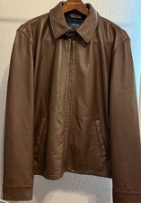 Polo Ralph Lauren Brown Lambskin Leather Jacket Size Medium