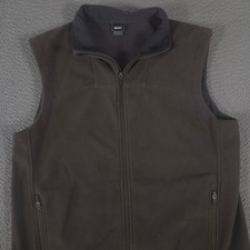 VINTAGE REI Vest Mens L Green Fleece Softshell Full Zip Grid Lined Hiking Y2K