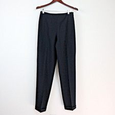 Vintage Ralph Lauren 1995 Collection Size 8 Wool Cuff Trousers Black