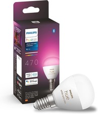 Image of Philips Hue White and Colour Ambiance Luster Smart LED Light Bulb 1 Pack [E14