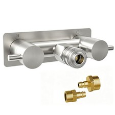 All Metal RV Shower Faucet, 4" Camper Faucet with Quick Connectors