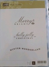 Stampin Up Bright Christmas Retired 3 stamp set Holly Jolly - Winter Wonderland