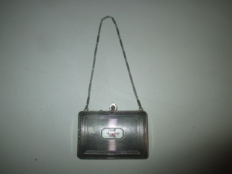 Antique Dance Purse. FMCO Finberg Mfg Co Guilloche Enamel Secret Compartment