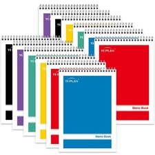 Steno Pads Spiral Notebook 6X9 12 Pack, Top Spiral Notebook with Gregg Ruled Whi