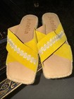 Fun Jutelia Yellow Leather Espadrilles Worn Once Inside — photo 1