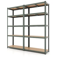 2PCS 5 Tier Adjustable Garage Shelving Unit w/ 2000 lbs Max Load for Warehouse