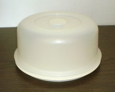 Tupperware 2-pc Round Cake Carrier Keeper Taker 1695 1710 - Almond