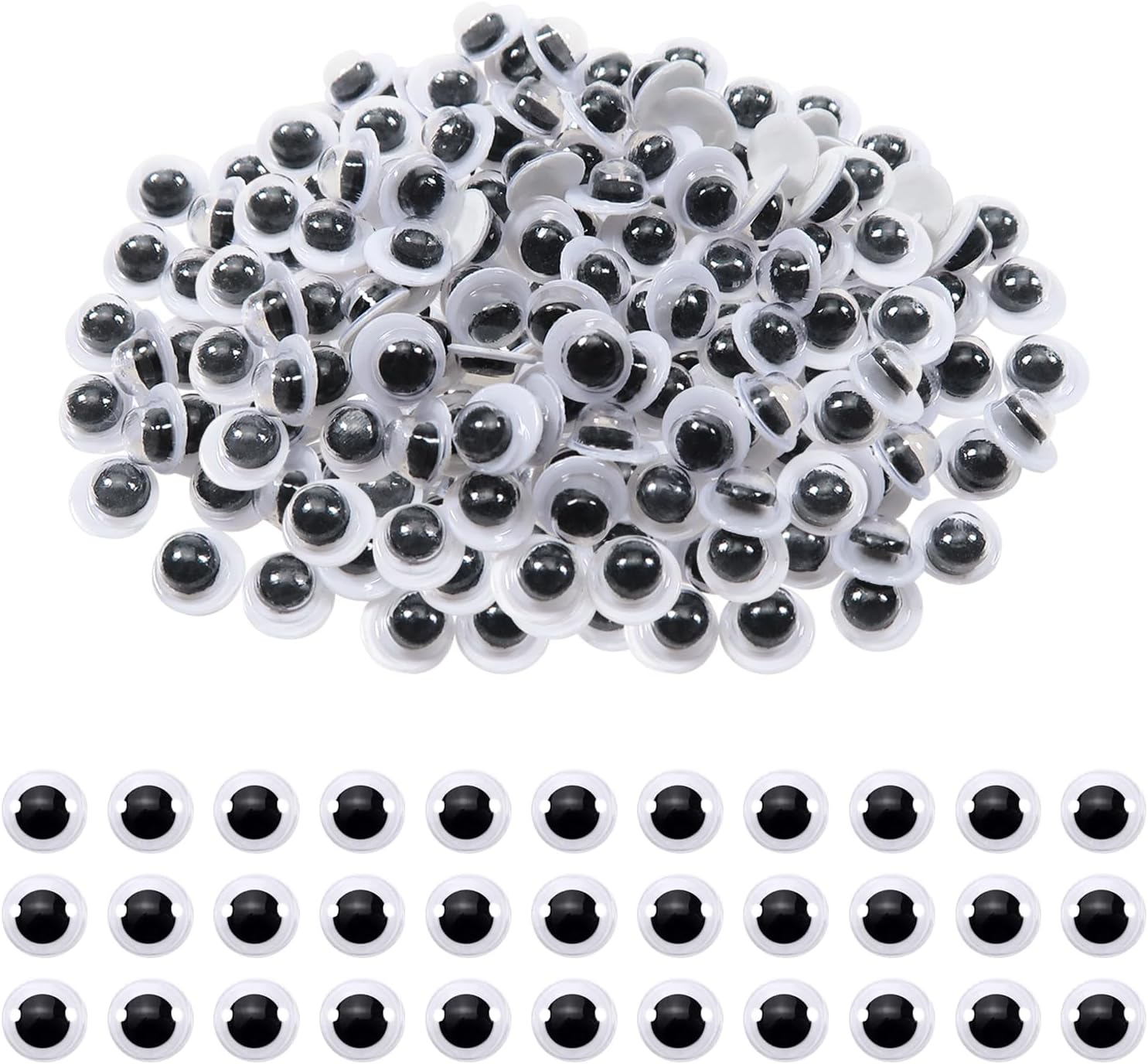 TOAOB 500Pcs Mini Wiggle Googly Eyes with Self Adhesive Black White round Sticky