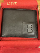 Bally Calf Leather Bi-Fold Wallet Black