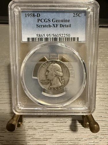 1958-D Washington Quarter-PCGS Genuine Scratch-XF Detail