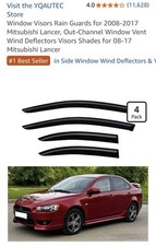 Window Visor Vent Rain Guards For 2008-2017 Mitsubishi Lancer Out Channel Style