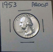1953 Proof Washington Quarter Uncirculated 90% Silver GEM
