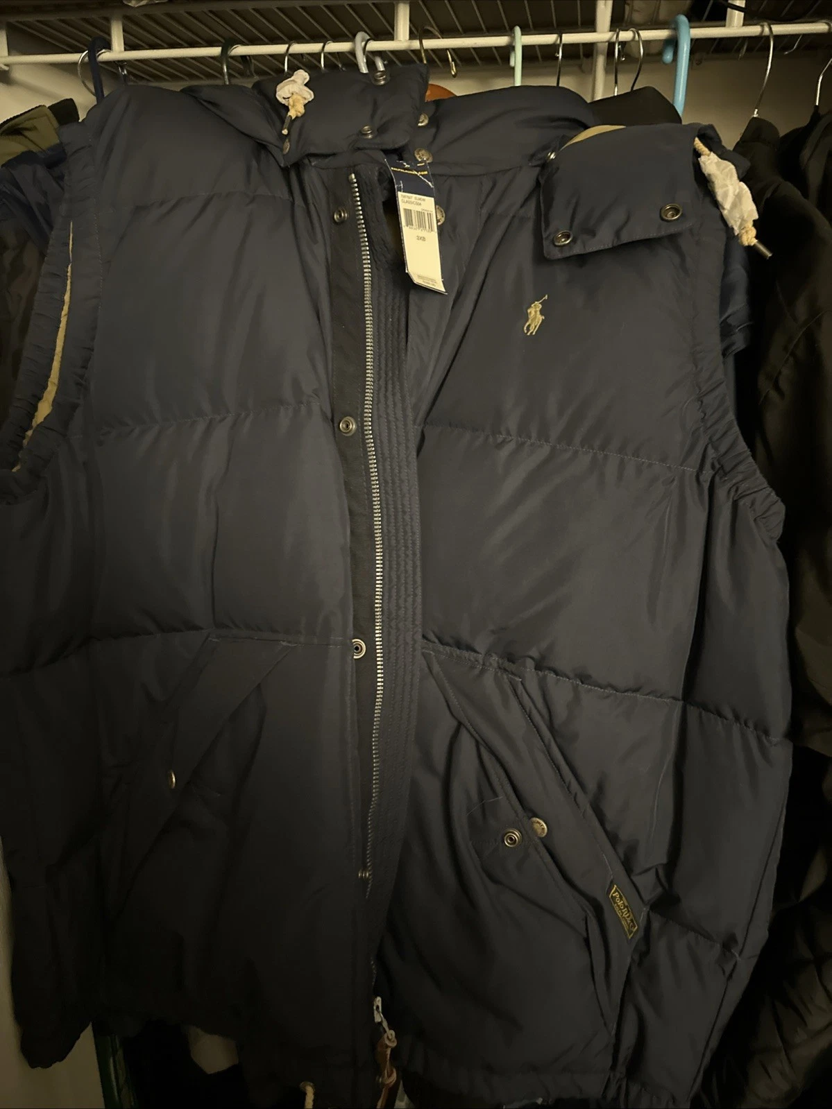 Polo Ralph Lauren Down Puffer Vest Mens 3Xbig. New. Blue