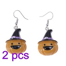  2 PCS Halloween-party-ohrringe Kürbis Statement-Ohrringe Lustige