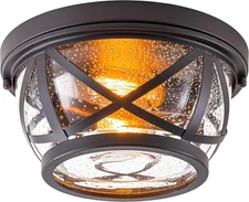 Bronze Flush Mount Ceiling Light Fixtures, 2-Light Ceiling Mount for Industrial 