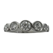 Vintage Tiffany & Co. Round Diamond Jazz 950 Platinum Half Eternity Ring