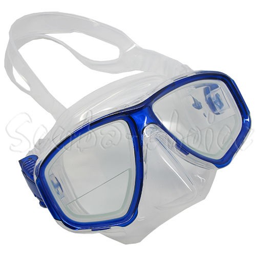 Máscara de buceo/snorkel Palantic M36 azul/claro de silicona calibre RX, +2,0 - Imagen 3 de 8