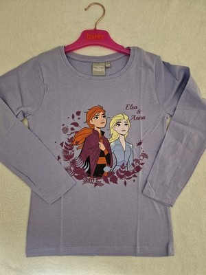 NEU SCHÖNES LILA FROZEN MÄDCHEN OBERTEIL T-SHIRT LANGARM 7/8 JAHRE 