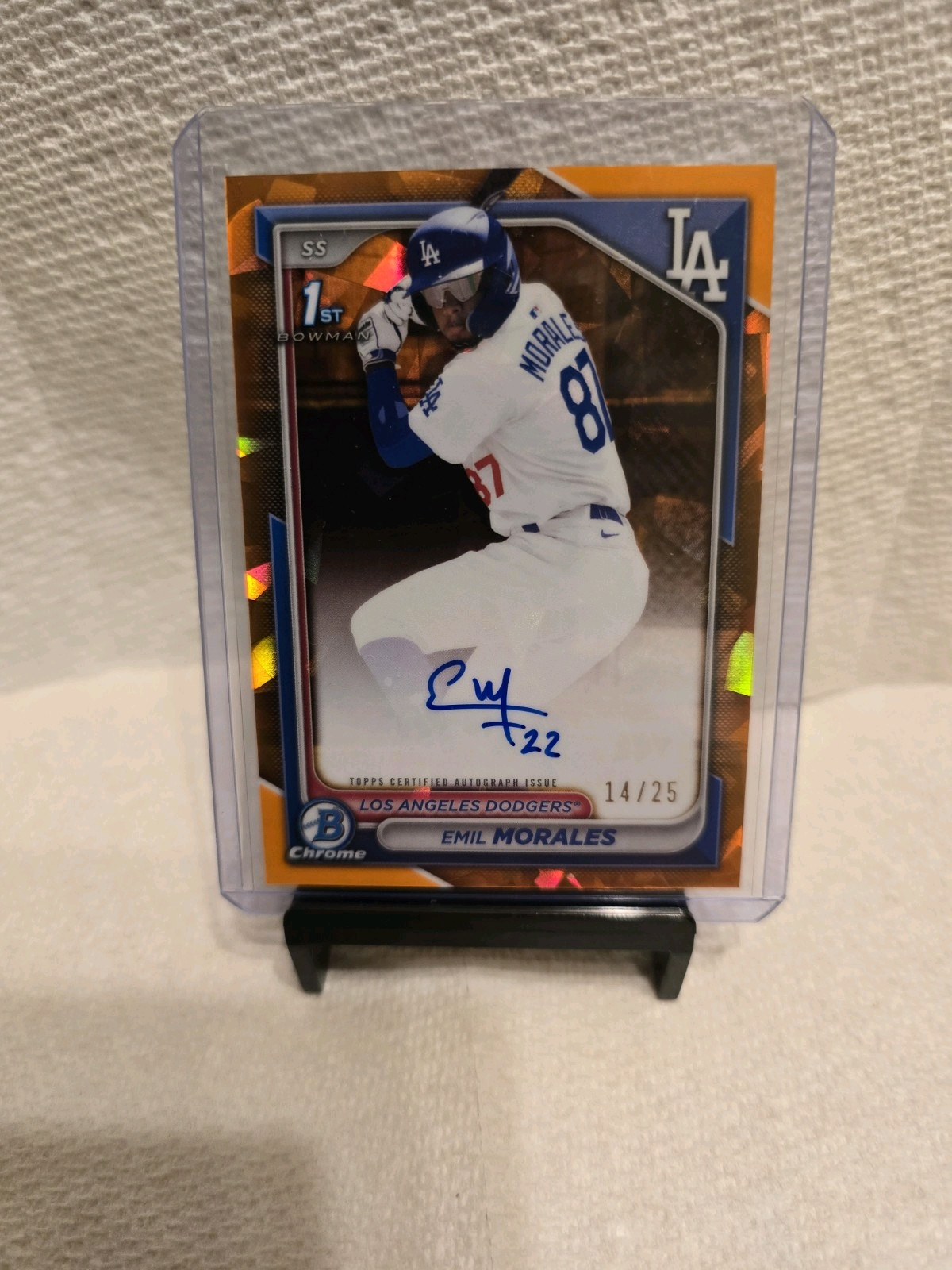2024 Bowman Chrome Sapphire - Emil Morales 1st Bowman RC Orange Auto # /25