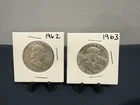 Lot of 2 Franklin Half Dollar coins 90% silver Almost BU Great Condition