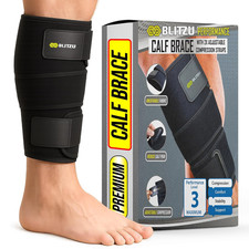 Calf Brace for Torn Muscle, Neoprene Compression Wrap for Men Women