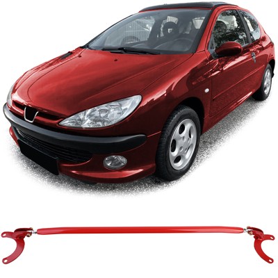 Aluminium Domstrebe verstellbar Rot für Vorne für Peugeot 206 + CC SW 98-08