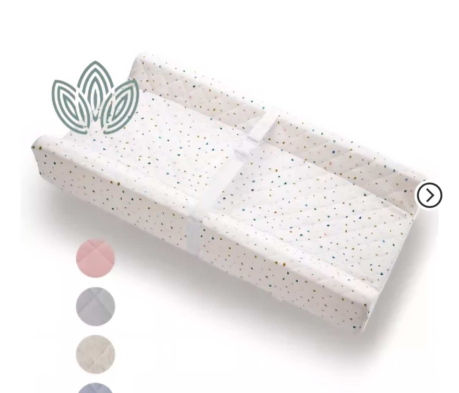 Organic Cotton Contoured Baby Changing Pad w/Waterproof Foam Mattress, 
