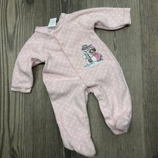 Vtg Precious Moments Baby Girls 3 Months Pajama Outfit Pj Pink Snowman Dots