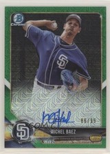 2018 Bowman Mega Box Chrome Mojo Refractor Green 86/99 Michel Baez Auto 0c6