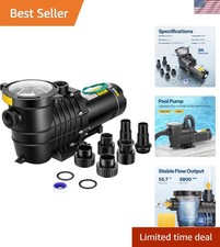 Energy Efficient 2.0HP Dual Voltage Pool Pump - 113 GPM with Detachable Strainer
