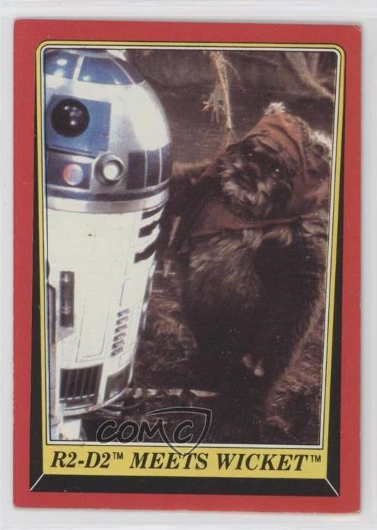 1983 Topps Star Wars: ROTJ Wicket W Warrick R2-D2 Meets Wicket #91 0qx8