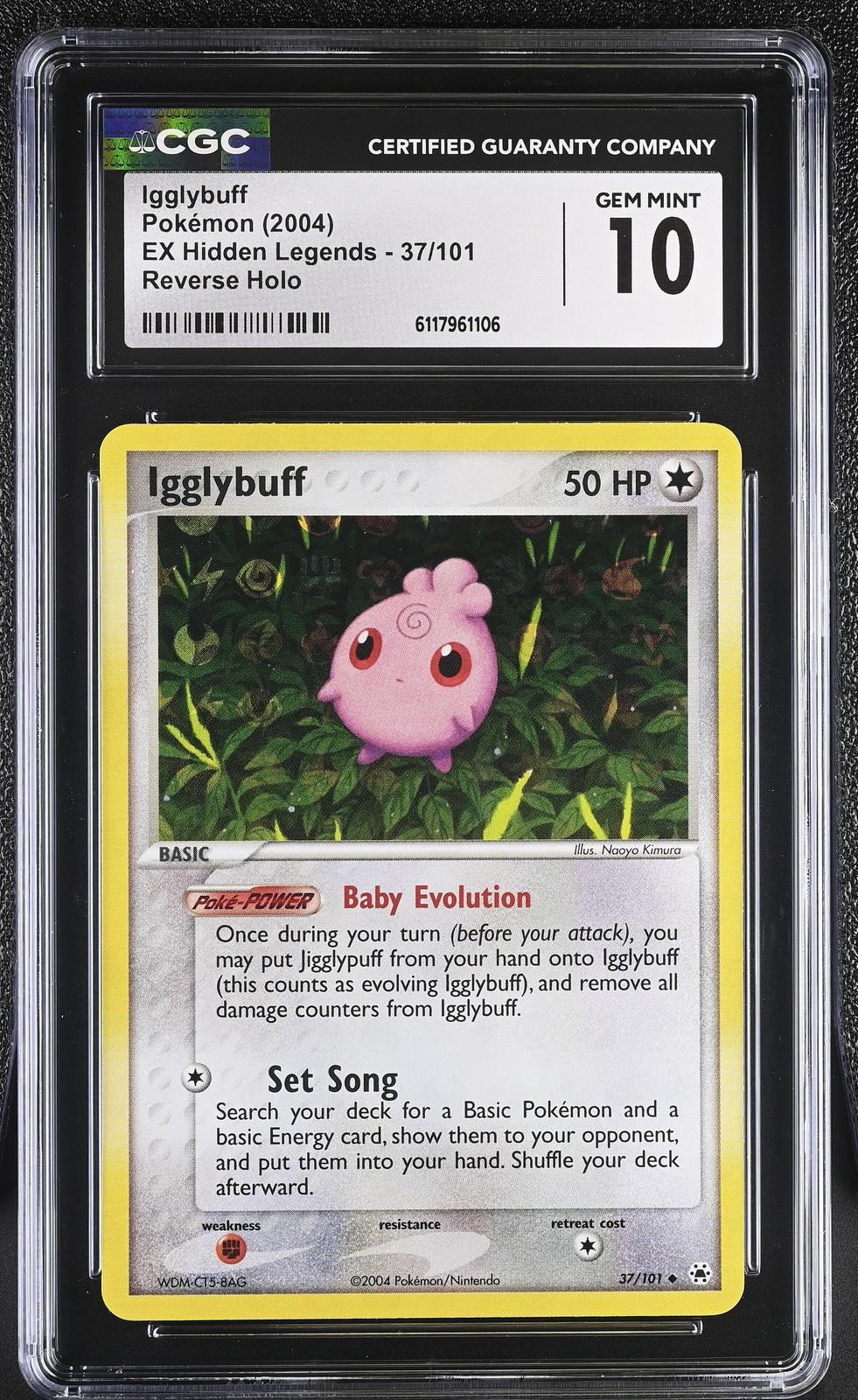 CGC 10 GEM MINT Igglybuff EX Hidden Legends 37/101 Reverse Holo Pokemon Card