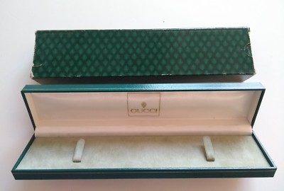 GUCCI GREEN Vintage leather watch box Circa 1990 display picture 1