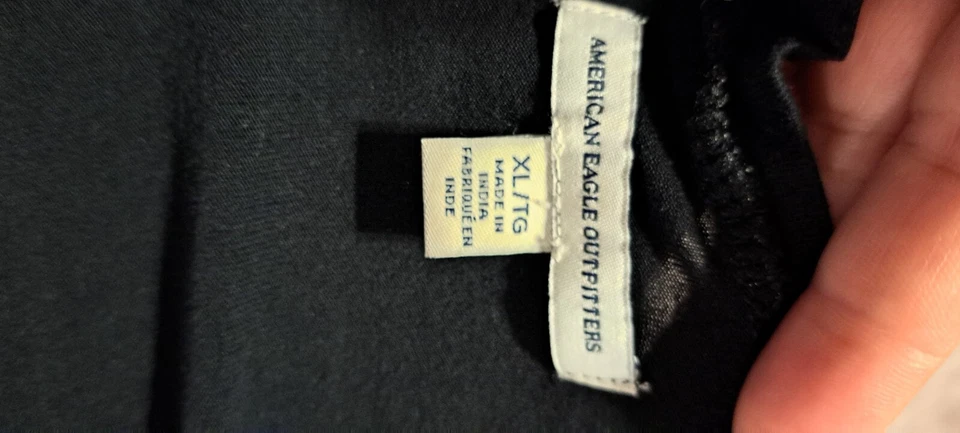 Женская черная блузка с рукавом 3/4 American Eagle Outfitters размер XL КРУЖЕВНАЯ ОТДЕЛКА  - Изображение 4 из 4