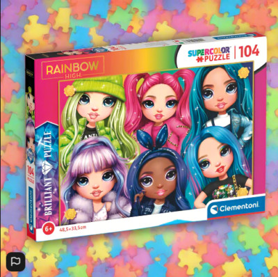 Puzzle Rainbow High Brilliant Effect 104 Teile von Clementoni