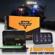 AUXBEAM UTV 8 Gang 1200W LED Work Lights Control Switch Panel Relay System Blue