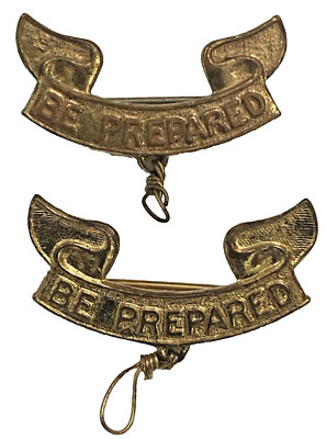 Vintage Two Boy Scouts of America BSA Be Prepared Lapel Pin Pat 1911