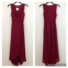 Jenny Packham abito avvolgente in chiffon damigella d'onore bordeaux 0