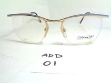 New JONES NY Eyeglass Frame J-092 Col.3 Gold Half Rim Half Rim Japan ADD-01 