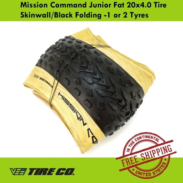 Vee Tire Mission Command Junior Fat 20x4.0 Tire Skinwall Black