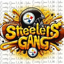 Sublimation Print Steelers Gang Football Ready to Press Paper Ink Heat Transfer