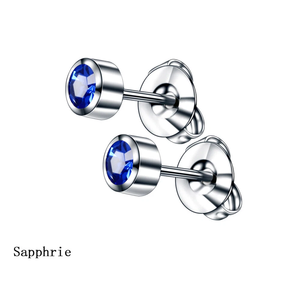 Damen Edelstahl Zirkonia Ohrstecker Anhänger Ohrringe Modisch Schmuck Gesc - Bild 3 von 4