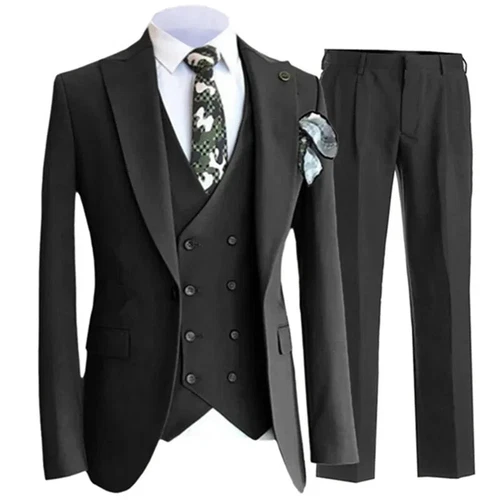 Pants Vest Men Suits Dress 3 Piece Set Male Blazers Wedding Jacket Coat Trousers - Picture 36 of 50