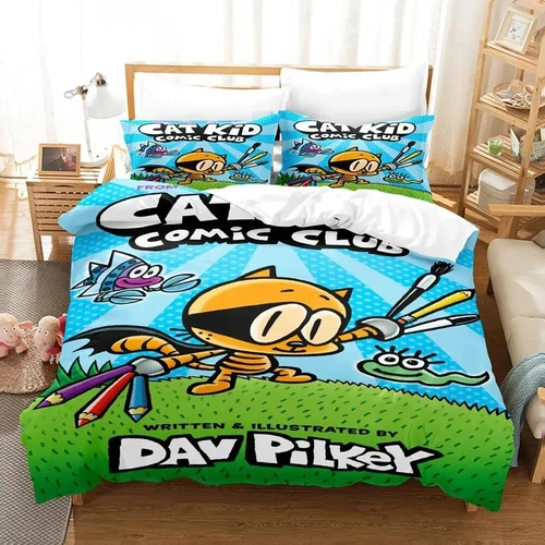 Cartoon Dog Man Bedding Set | Cartoon Bedding Set For Kids | Gift For Kids